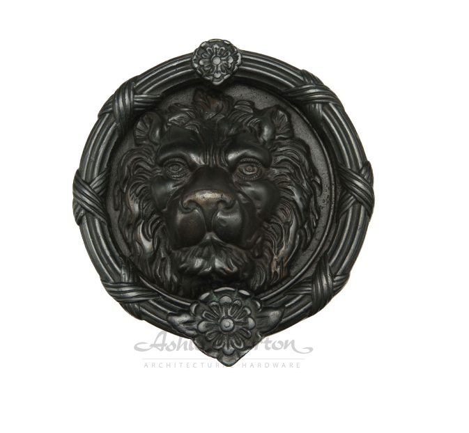 Ashley Norton TC.1225 Downing Street Lion Knocker - Distressed Black