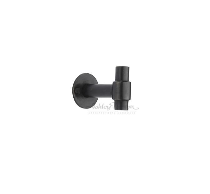 Ashley Norton TC.178 Robe Hook on Flat Round Rose - Distressed Black