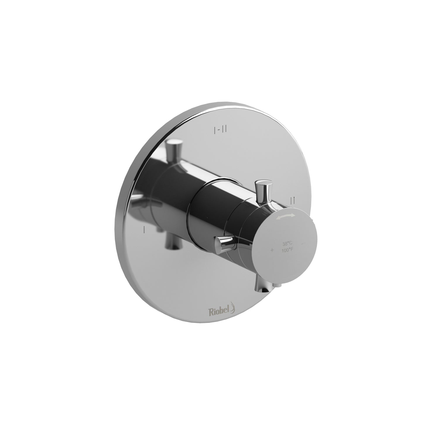 Riobel TEDTM23 Edge 1/2" Therm & Pressure Balance Trim With 3 Functions