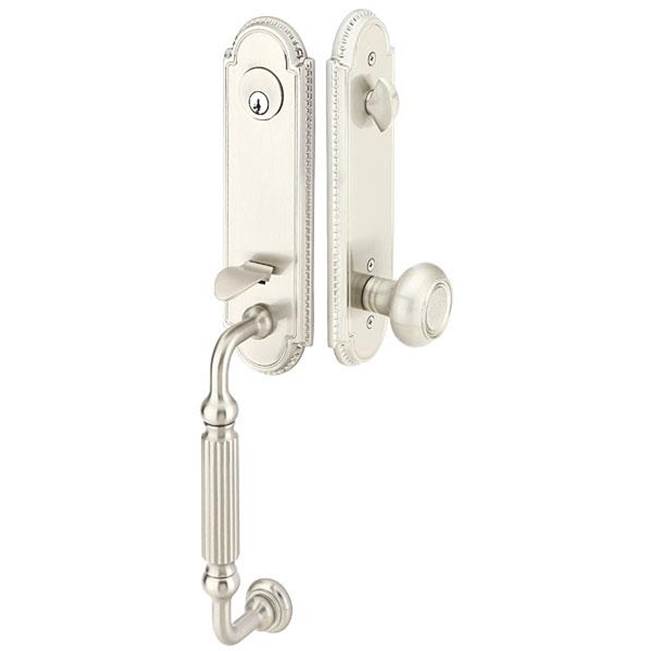 Emtek 4311RBLRH Single Cyl , Orleans Tub Entry , Ribbon and Reed Lever , RH - Parent