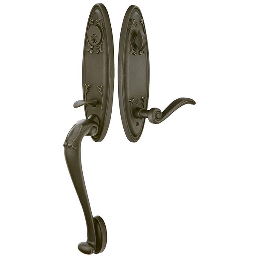 Emtek 471112NARH Single Cyl , Tuscany Monolithic Tub Entry , Napoli Lever , RH - Parent