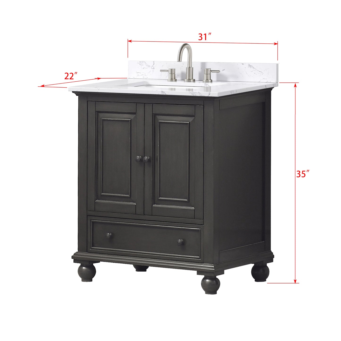 Avanity Thompson Single Sink Bathroom Vanity with Top - Parent