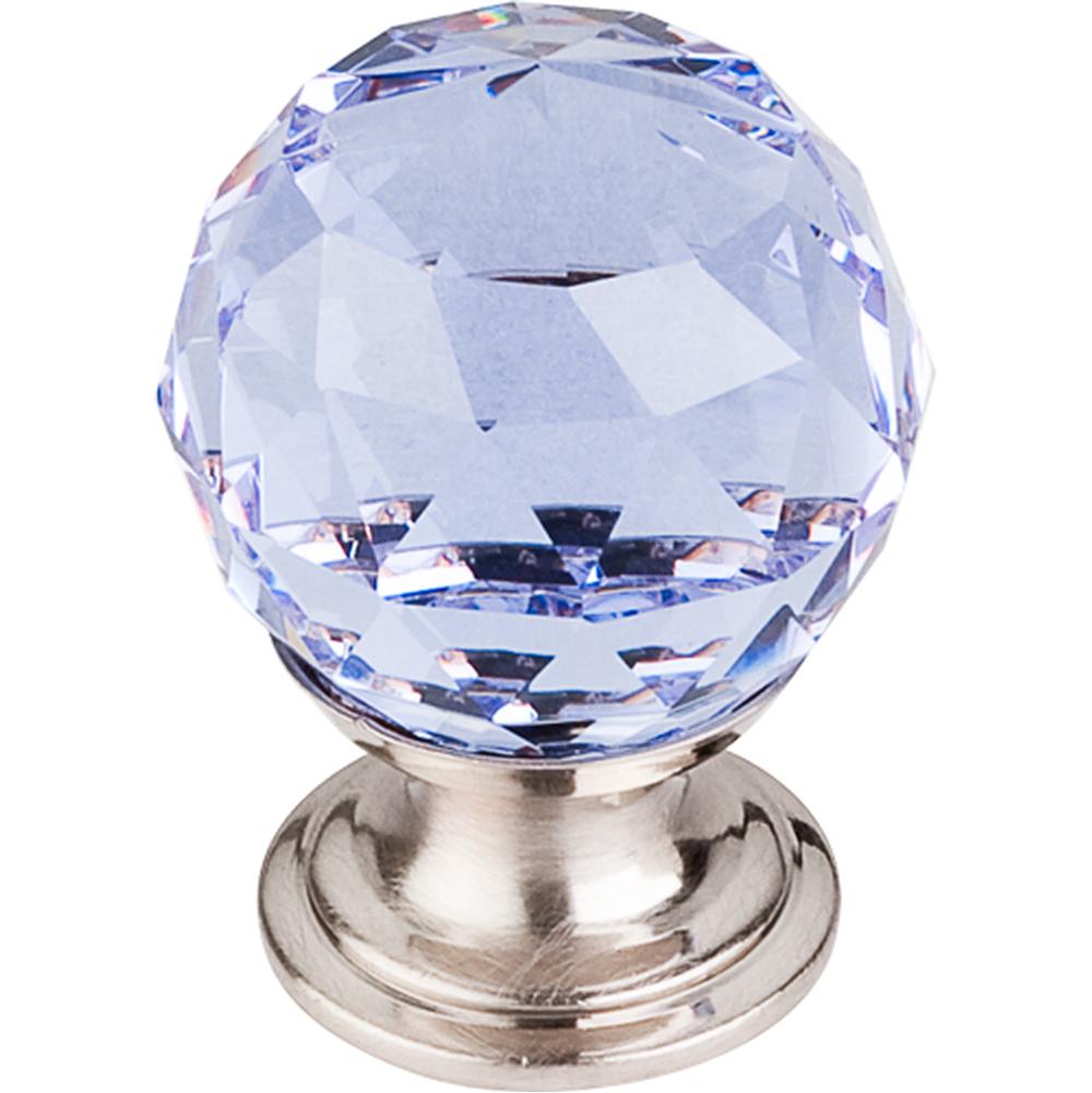 Top Knobs TK113 Light Blue Crystal Knob 1 1/8" w/ Polished Chrome Base - Parent