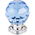 Top Knobs TK123 Blue Crystal Knob 1 1/8" w/ Polished Chrome Base