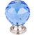 Top Knobs TK124 Blue Crystal Knob 1 3/8" w/ Polished Chrome Base - Parent