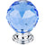 Top Knobs TK124 Blue Crystal Knob 1 3/8" w/ Polished Chrome Base
