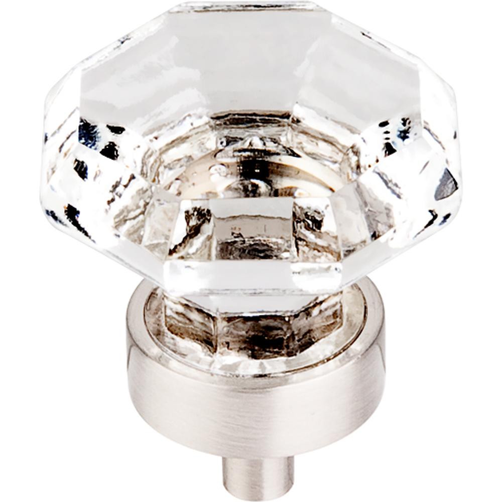 Top Knobs TK128 Clear Octagon Crystal Knob 1 1/8" w/ Oil Rubbed Bronze - Parent