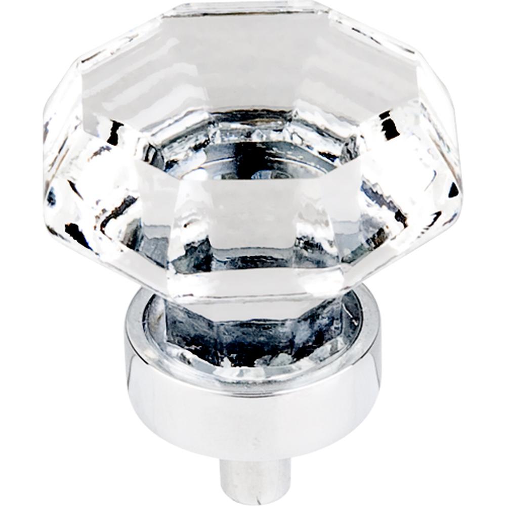Top Knobs TK128 Clear Octagon Crystal Knob 1 1/8" w/ Oil Rubbed Bronze Base