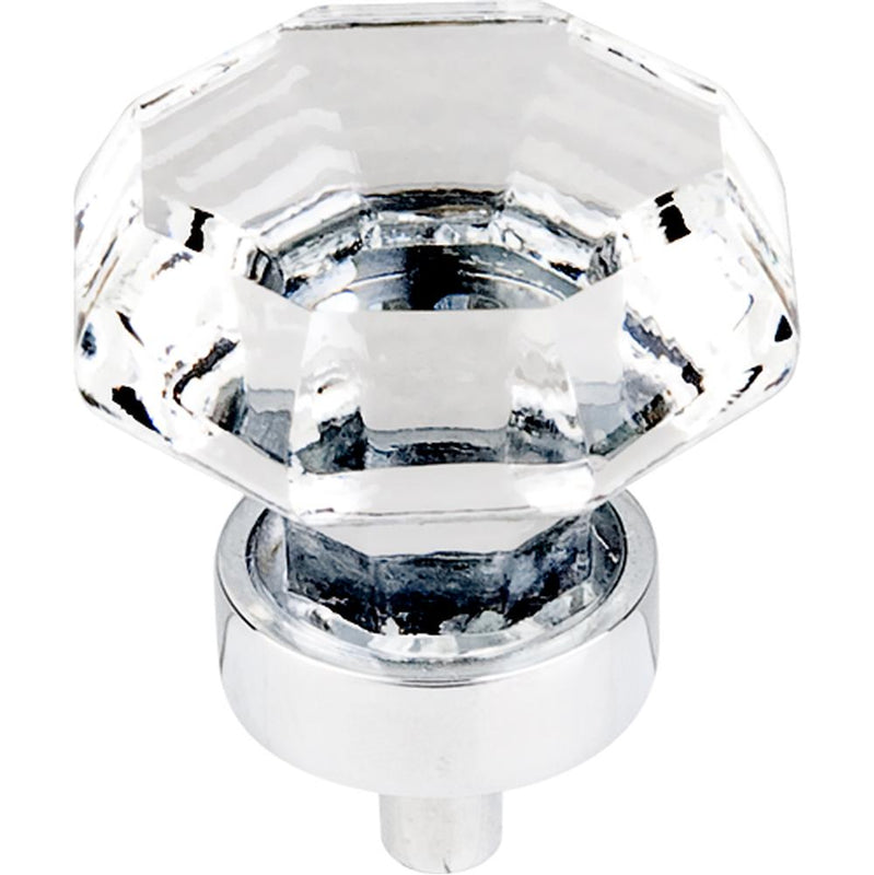 Top Knobs TK128 Clear Octagon Crystal Knob 1 1/8" w/ Oil Rubbed Bronze Base
