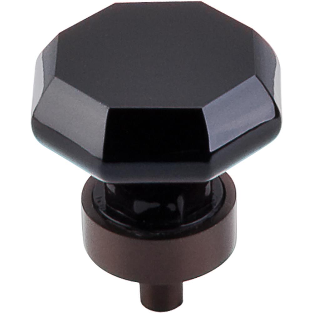 Top Knobs TK137 Black Octagon Crystal Knob 1 3/8"