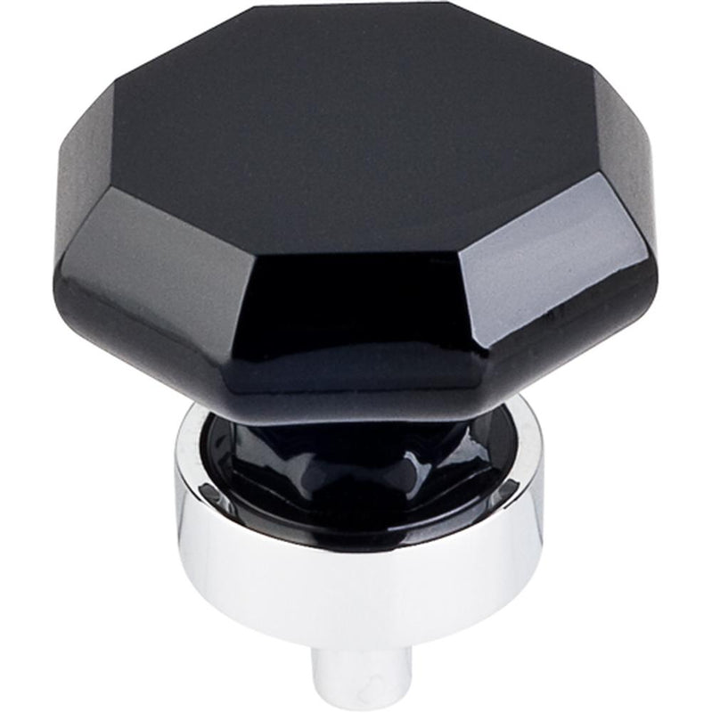 Top Knobs TK137 Black Octagon Crystal Knob 1 3/8"