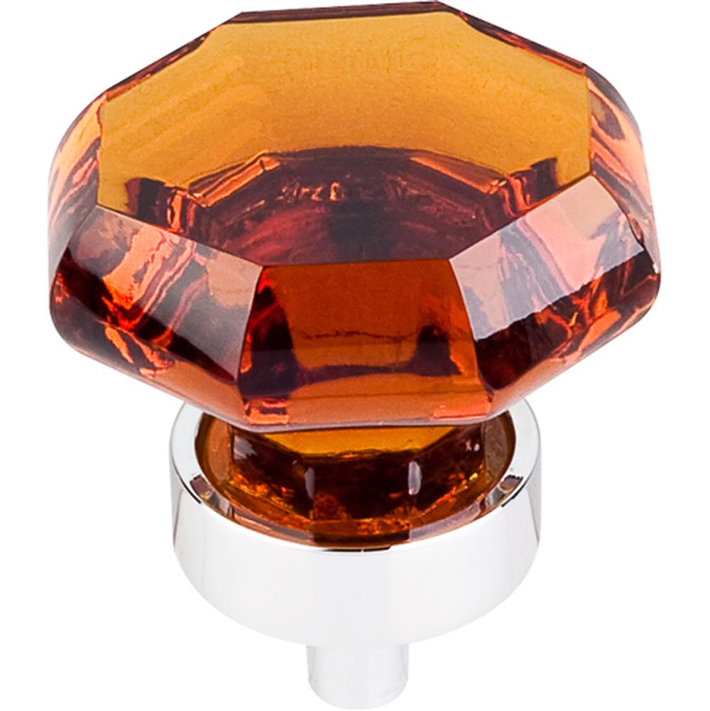Top Knobs TK138 Wine Octagon Crystal Knob 1 1/8" w/ Oil Rubbed Bronze Base