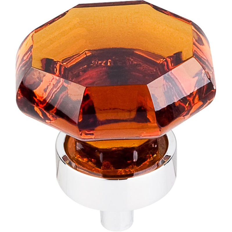 Top Knobs TK138 Wine Octagon Crystal Knob 1 1/8" w/ Oil Rubbed Bronze Base