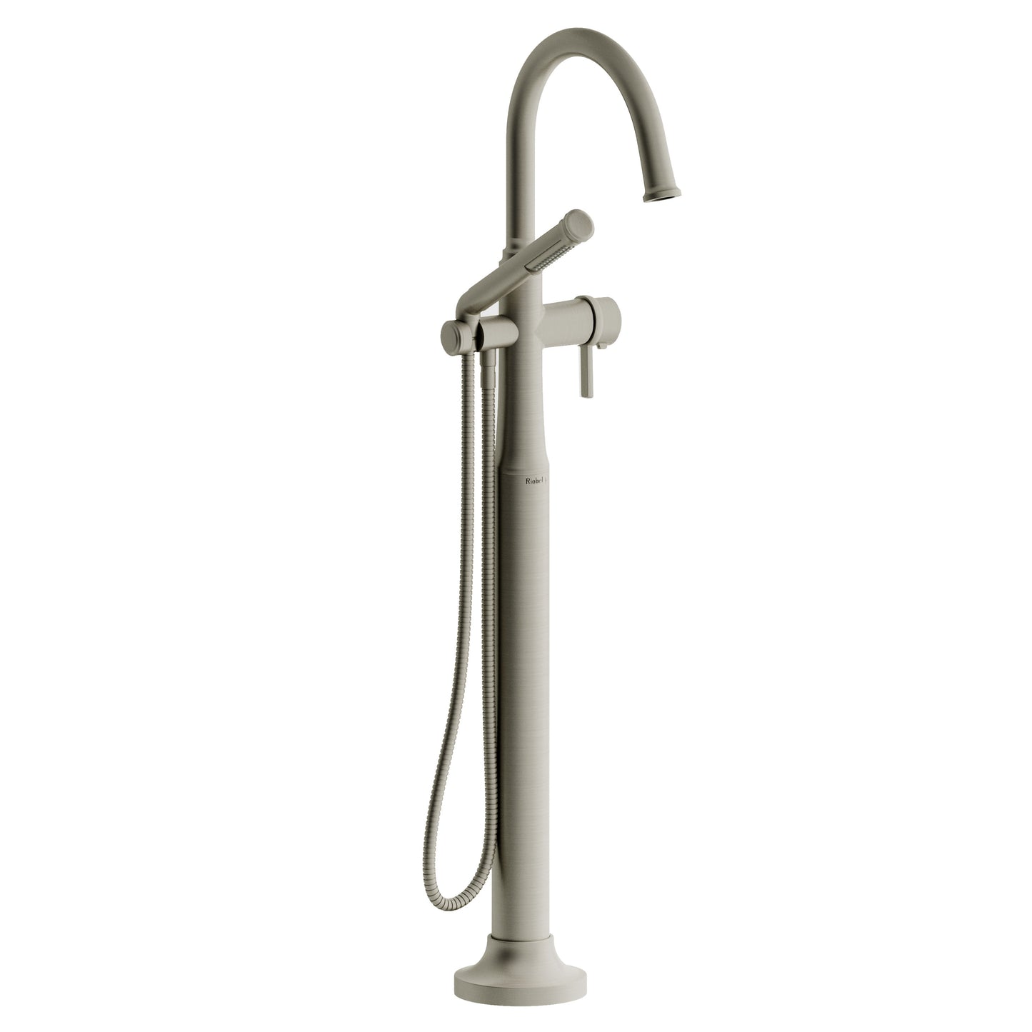 Riobel TMMRD39 Momenti Thermostatic Single Hole Floor Mount Tub Filler Trim With C-Spout
