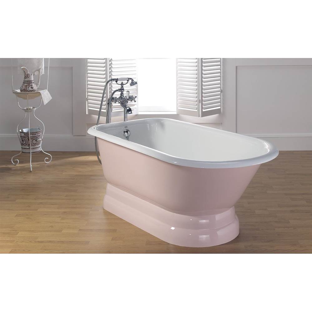 Cheviot 2176 Traditional Cast Iron Bathtub With Pedestal Base And Faucet Holes In Wall Of Tub - Parent