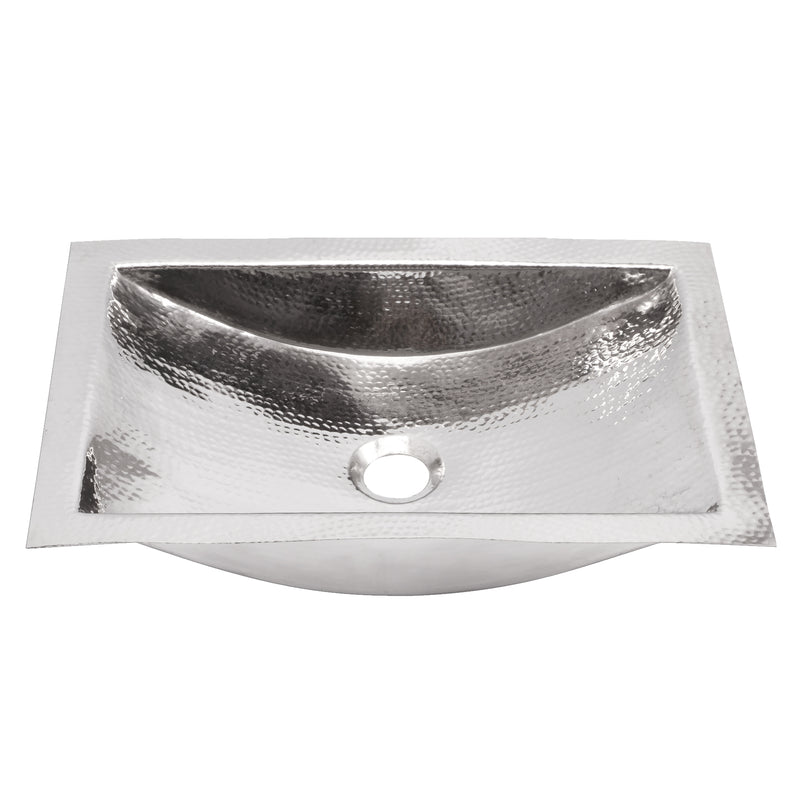 Nantucket Sinks TRS Hand Hammered Stainless Steel Rectangle Undermount Bathroom Sink