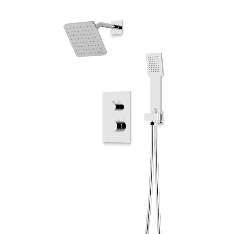 Artos TS071 Otella Thermostatic Shower Trim Kit with Shower Head on Angled Arm & Hand Shower