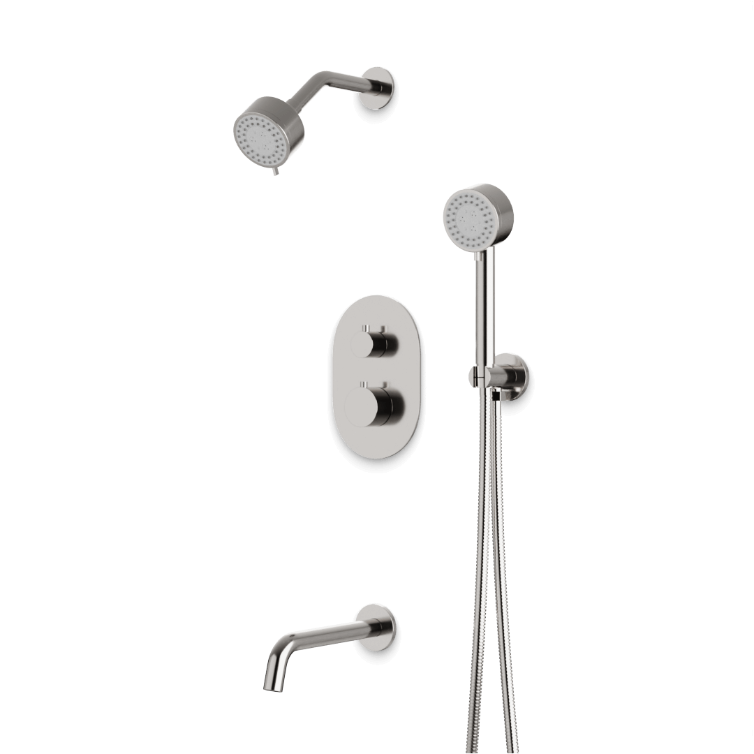 Artos TS083 Opera Thermostatic Shower Trim Kit with Multifunction Shower Head, Hand Shower, Tub Filler