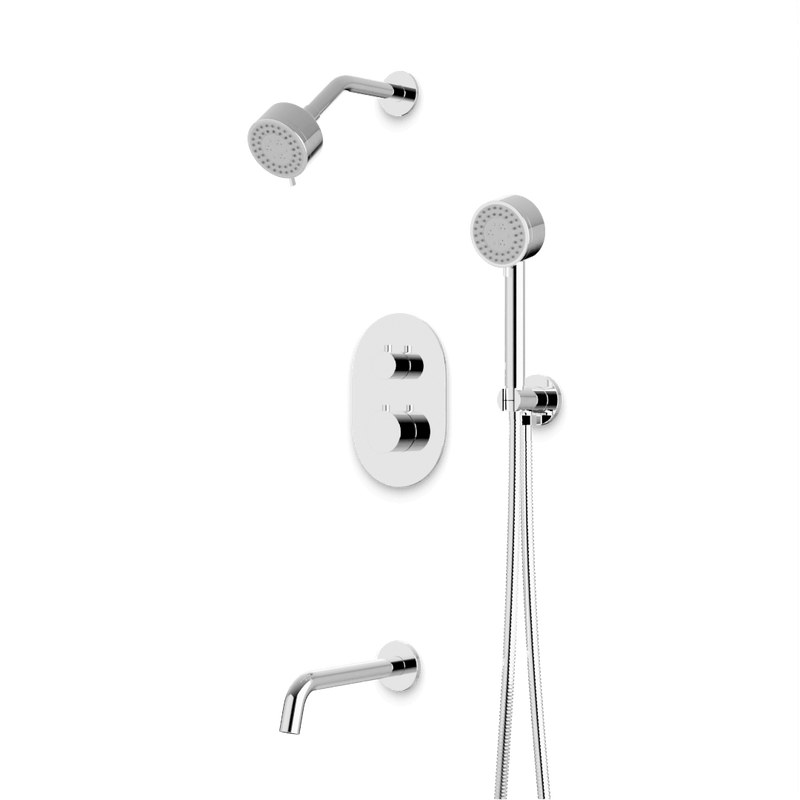 Artos TS083 Opera Thermostatic Shower Trim Kit with Multifunction Shower Head, Hand Shower, Tub Filler