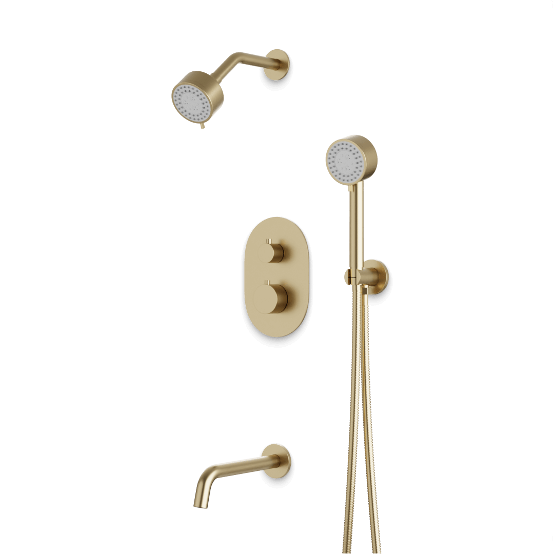 Artos TS083 Opera Thermostatic Shower Trim Kit with Multifunction Shower Head, Hand Shower, Tub Filler
