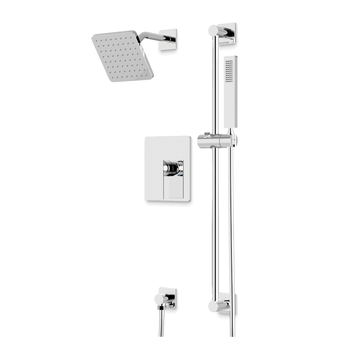 Artos TS273 Edge 2-Way Pressure Balance Shower Trim Kit with Hand Shower on Slide Bar with Separate Water Outlet