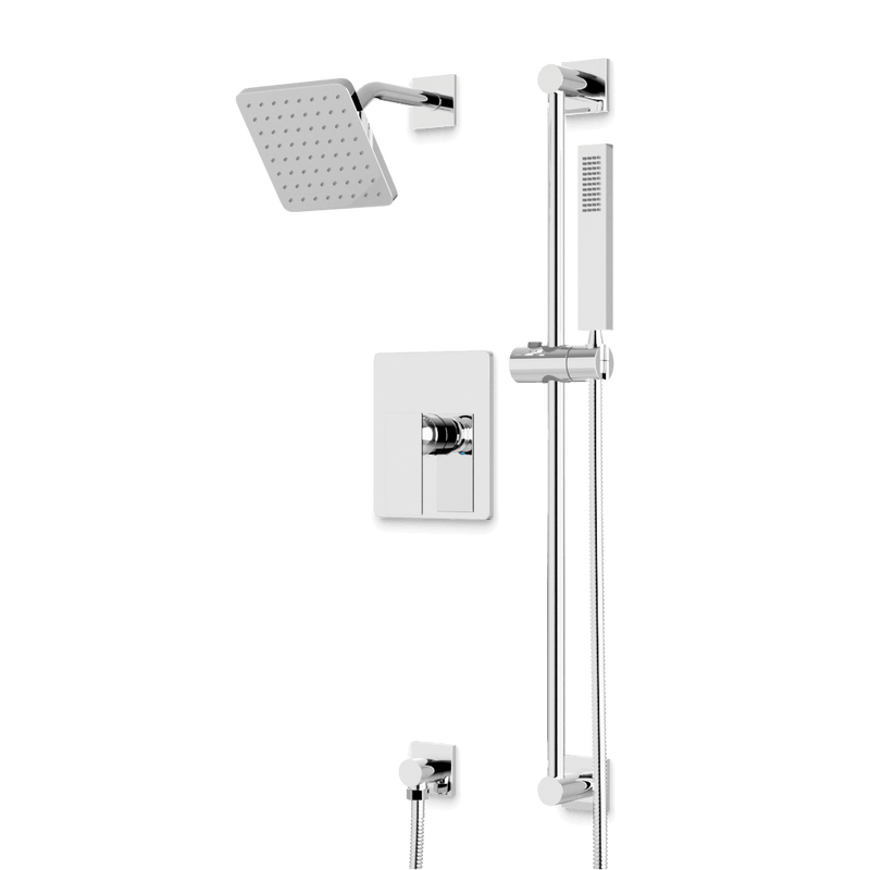 Artos TS273 Edge 2-Way Pressure Balance Shower Trim Kit with Hand Shower on Slide Bar with Separate Water Outlet