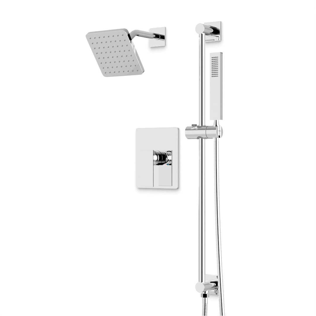 Artos TS274 Edge 2-Way Pressure Balance Shower Trim Kit with Hand Shower on Integrated Slide Bar