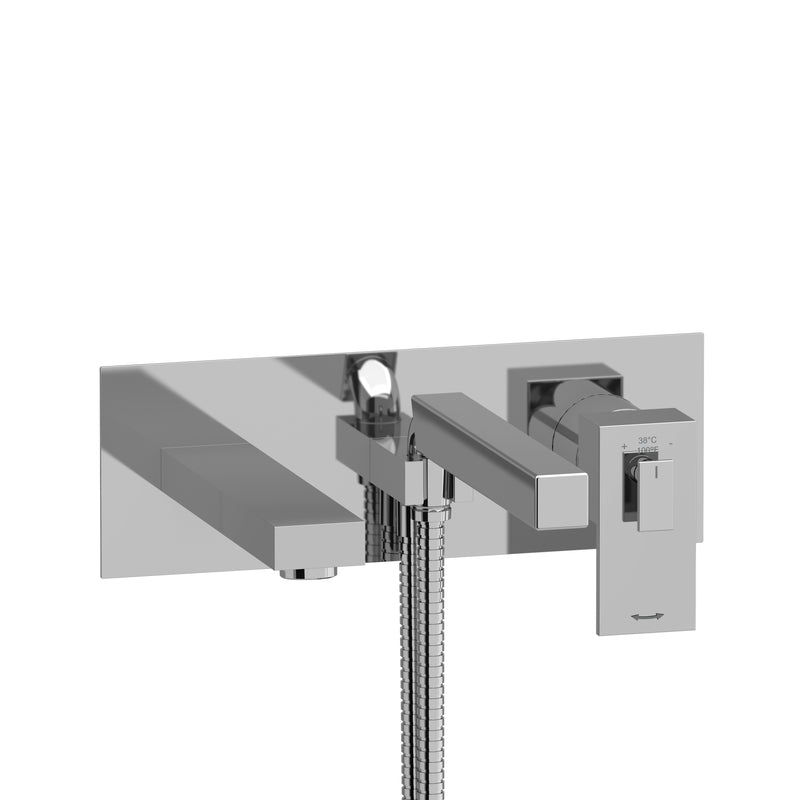 Riobel TUS21 Kubik Wall Mount Thermostatic/Pressure Balance Tub Filler Trim
