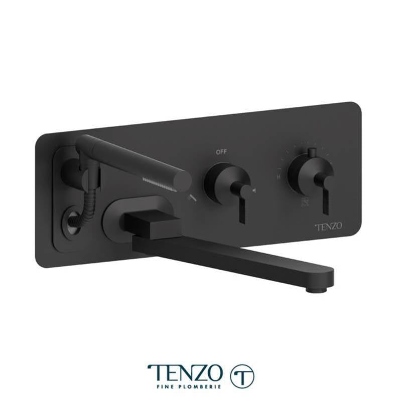 Tenzo PALT74 Wall Mount Tub Filler With Retractable Hose & 12'' Swivel Spout