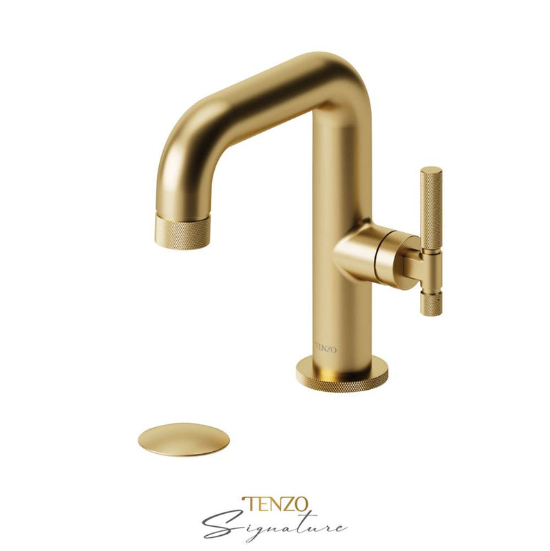 Tenzo BE10-F-W Single Hole Lavatory Faucet With Drain Bellacio-F