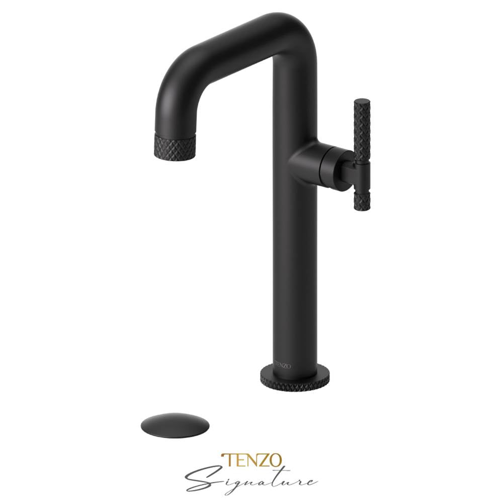 Tenzo BE10H-C-W Tall Single Lavatory Faucet With Drain Bellacio-C