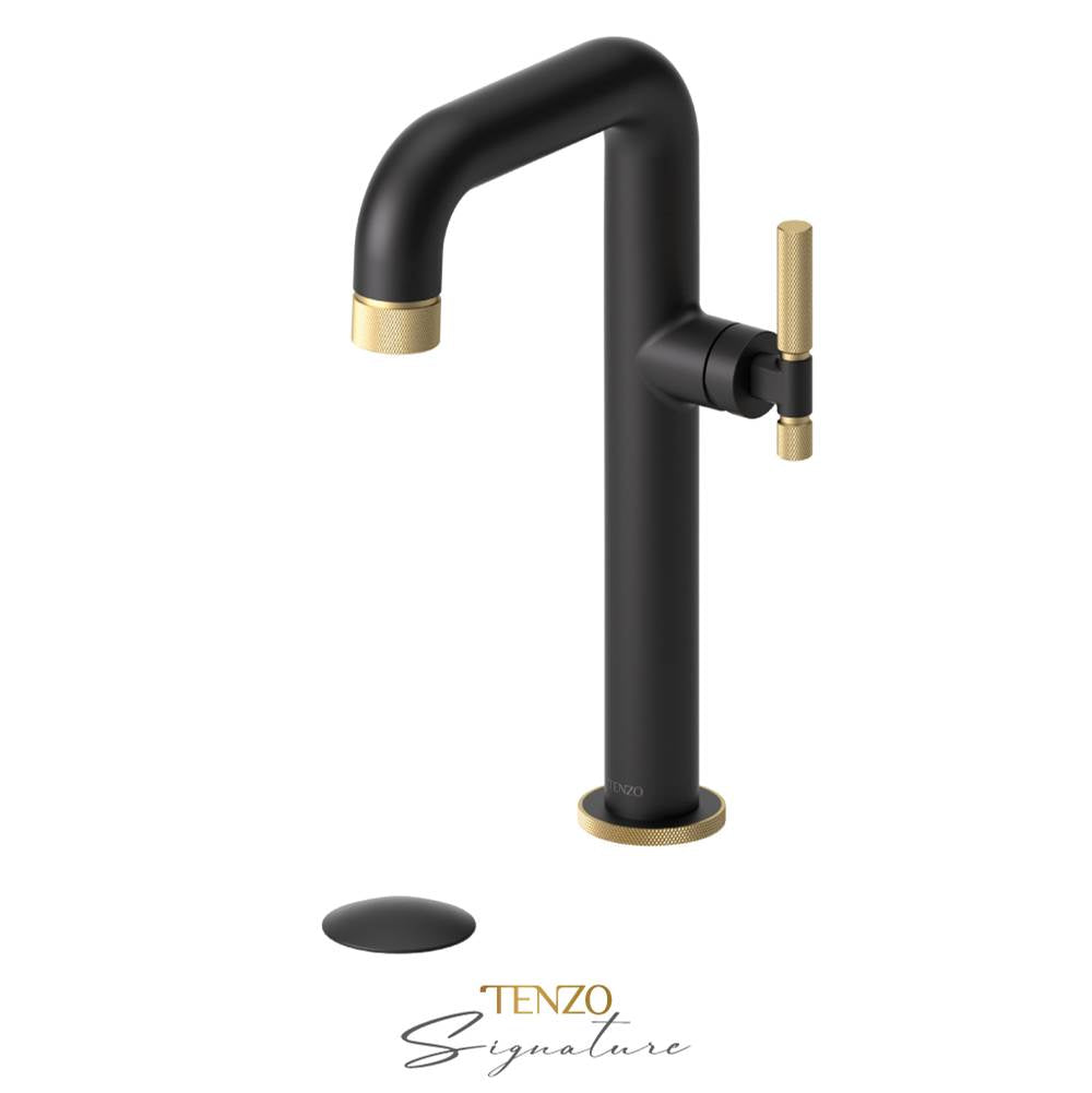 Tenzo BE10H-F-P Tall Single Lavatory Faucet With Drain Bellacio-F