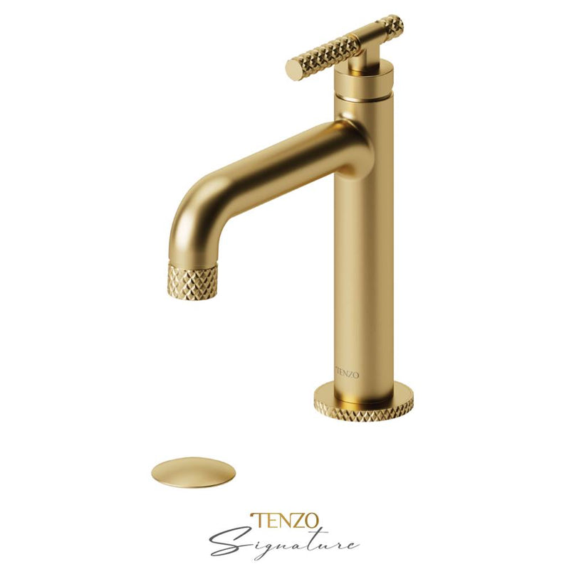 Tenzo BE11-C-P Single Hole Lavatory Faucet With Drain Bellacio-C