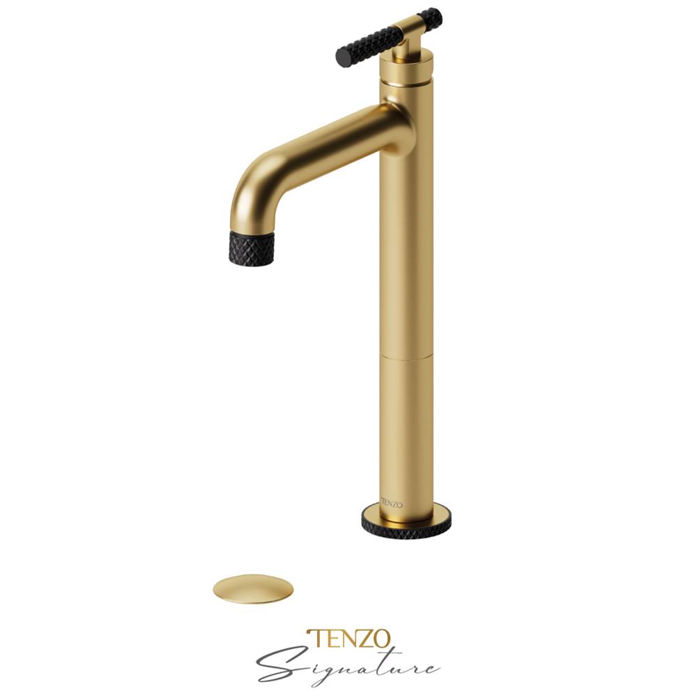 Tenzo BE11H-C-P Tall Single Lavatory Faucet With Drain Bellacio-C