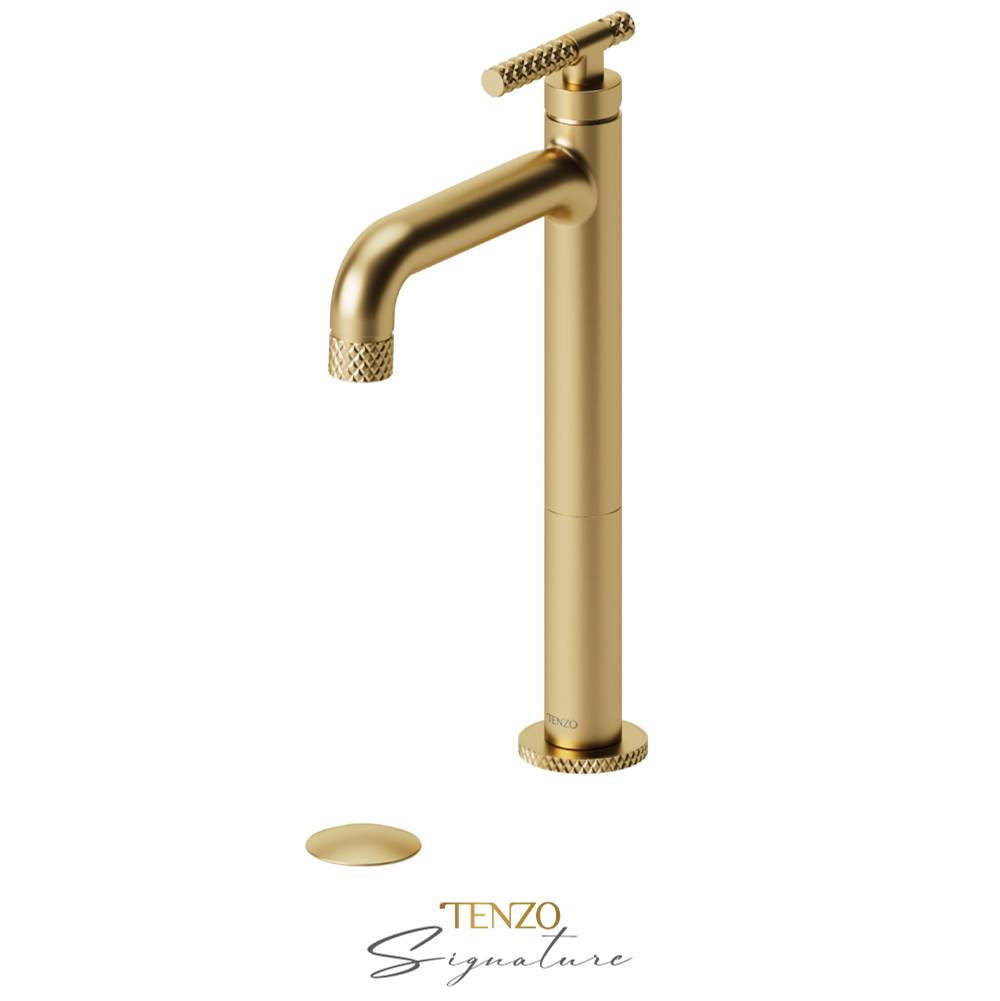 Tenzo BE11H-C-P Tall Single Lavatory Faucet With Drain Bellacio-C