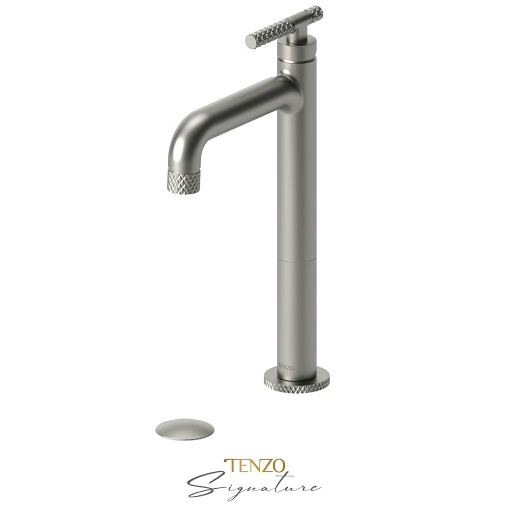 Tenzo BE11H-C-W Tall Single Lavatory Faucet With Drain Bellacio-C