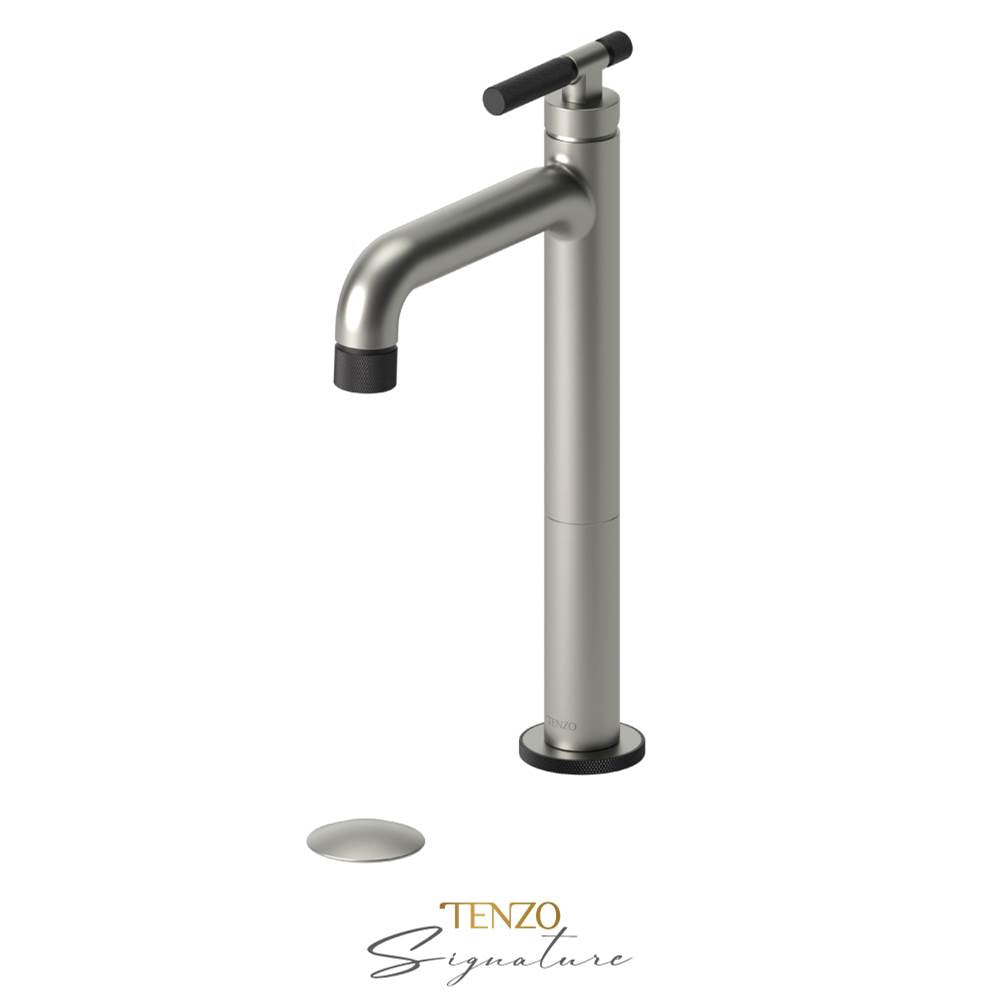 Tenzo BE11H-F-W Tall Single Lavatory Faucet With Drain Bellacio-F