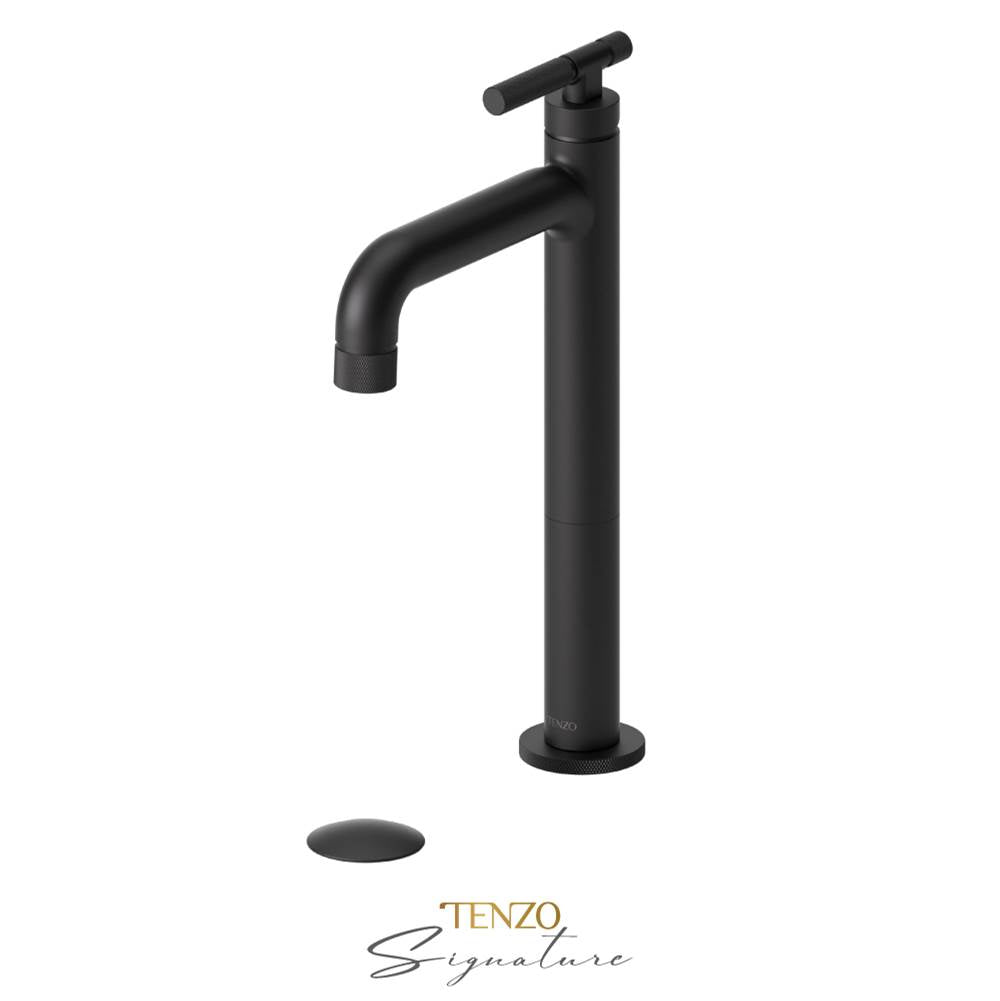 Tenzo BE11H-F-W Tall Single Lavatory Faucet With Drain Bellacio-F