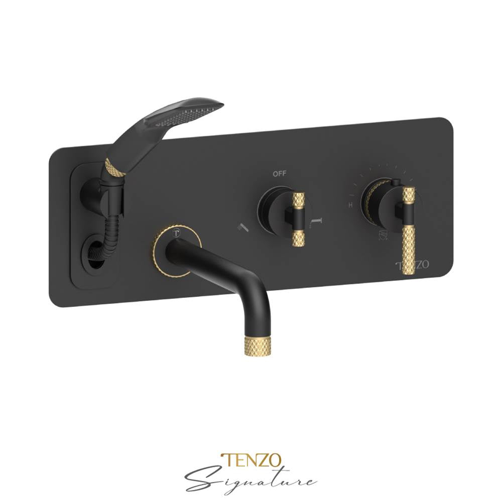 Tenzo BET73-C Wall Mount Tub Faucet With Retractable Hose Bellacio-C
