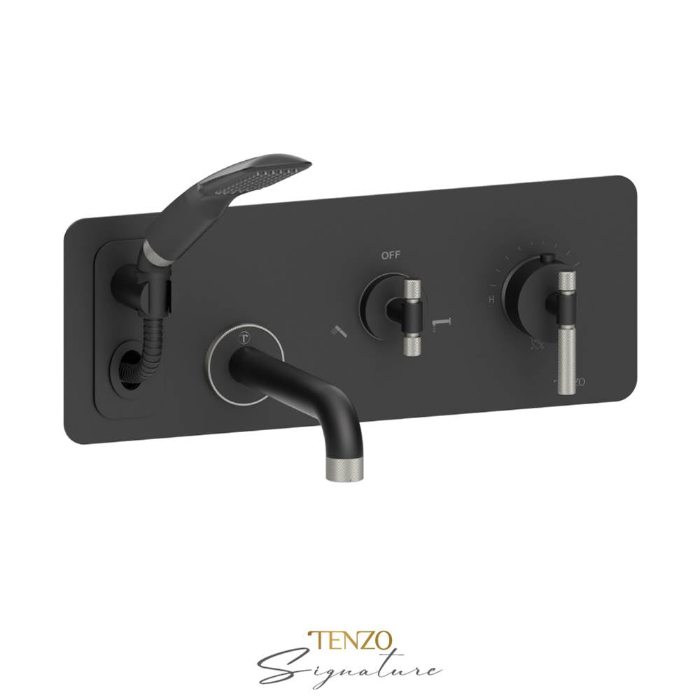 Tenzo BET73-F Wall Mount Tub Faucet With Retractable Hose Bellacio-F