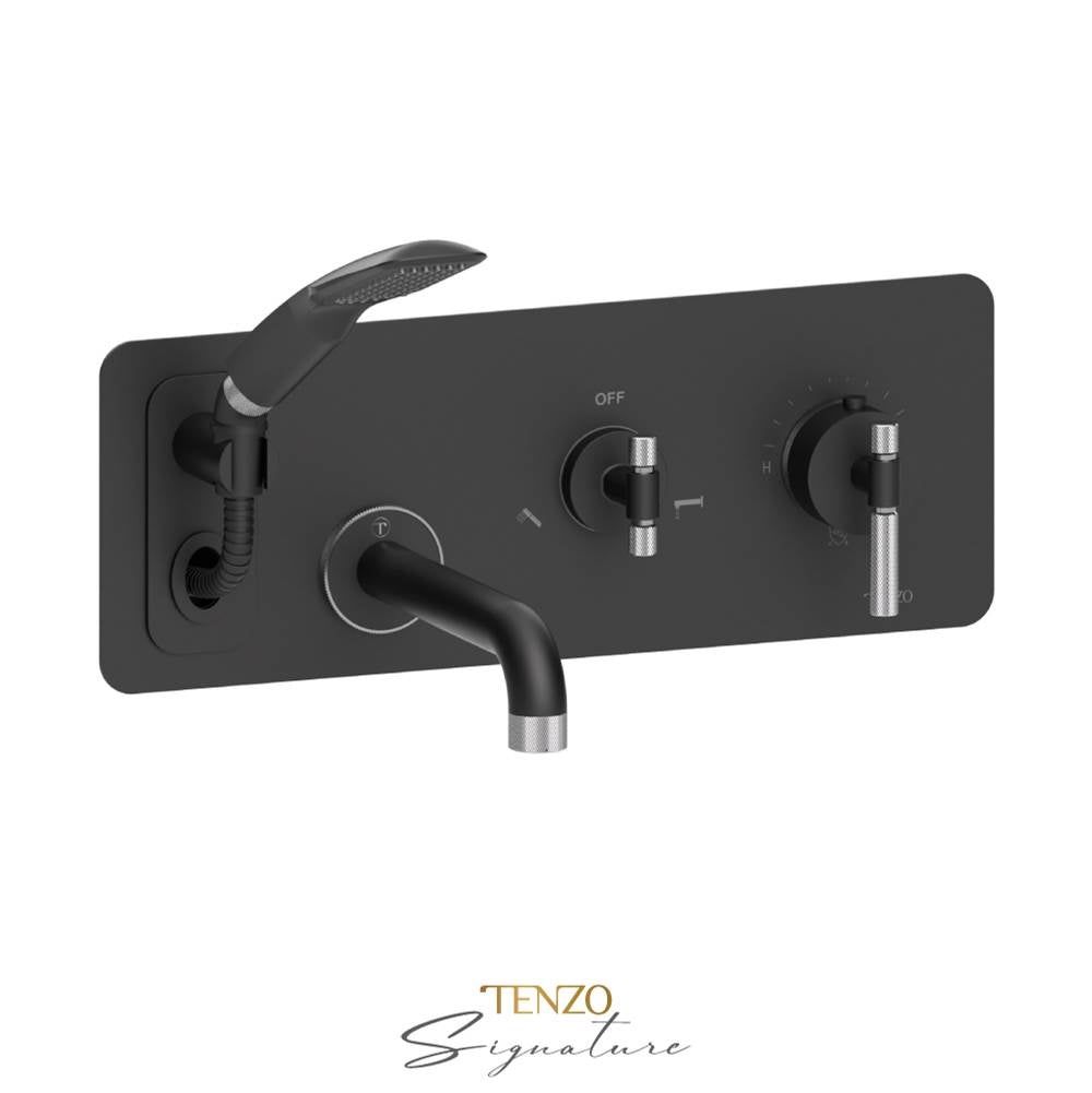 Tenzo BET73-F Wall Mount Tub Faucet With Retractable Hose Bellacio-F