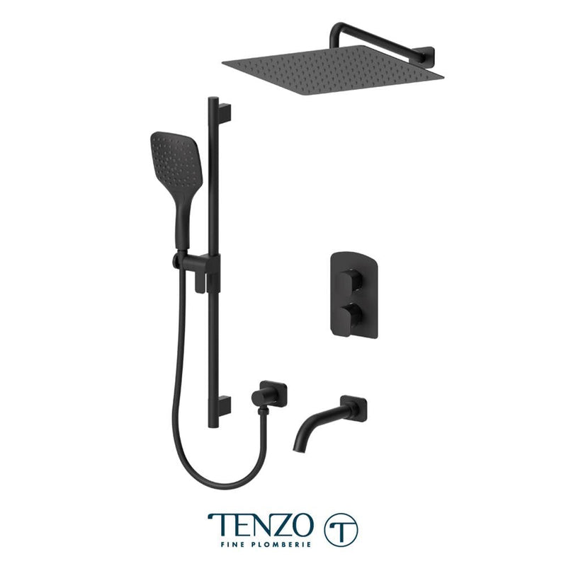 Tenzo F-DEPB33-501135-MB Trim For Delano T-Box Kit 3 Functions Pressure Balance Matte Black Finish