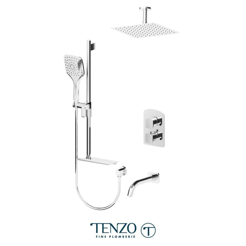 Tenzo DET33-513315-CR Delano T-Box Kit 3 Functions Thermo Chrome Finish