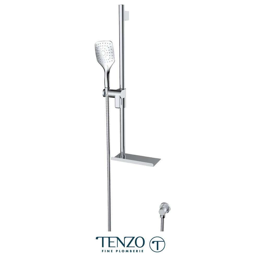 Tenzo KRDT-35188-CR Rail And Hand Shower Kit With Shelve Chrome