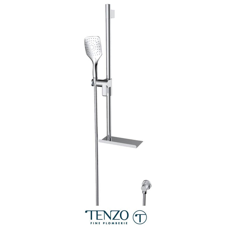 Tenzo KRDT-35188-CR Rail And Hand Shower Kit With Shelve Chrome