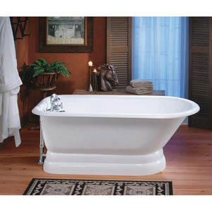 Cheviot 2119 Traditional Cast Iron Bathtub With Pedestal Base And Faucet Holes