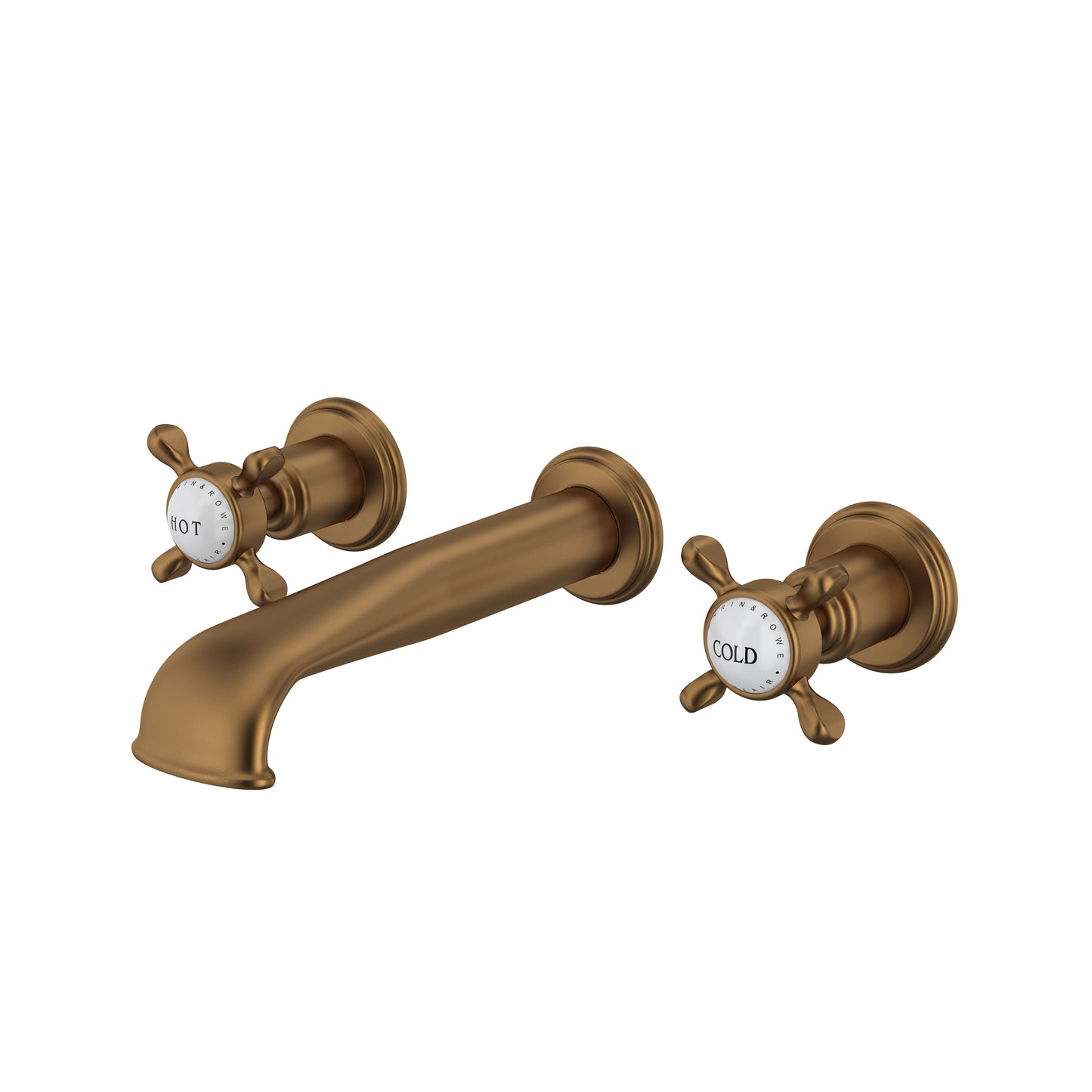 Perrin & Rowe U.3561 Edwardian Wall Mount Lavatory Faucet Trim With U-Spout