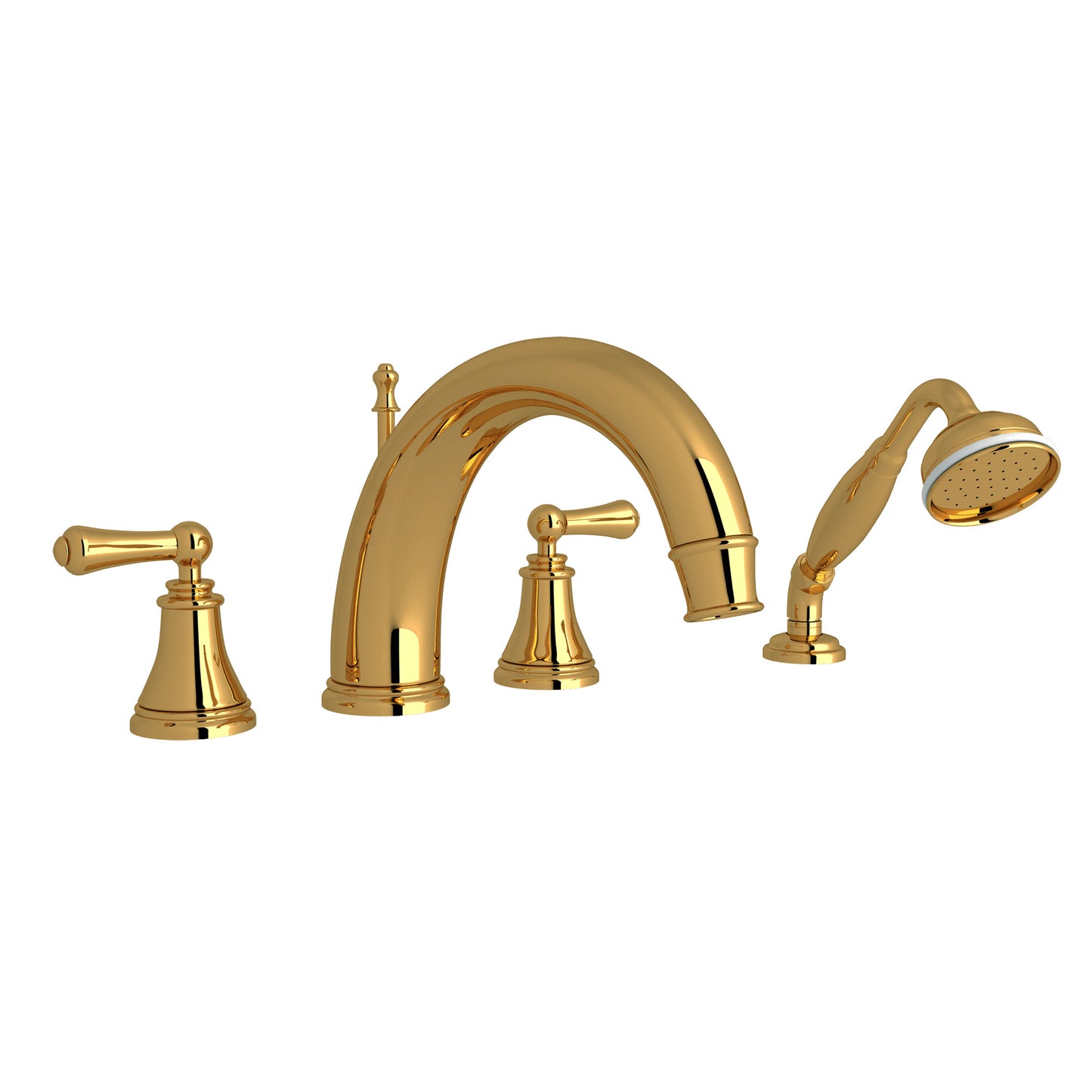 Perrin & Rowe U.3648 Georgian Era 4-Hole Deck Mount Tub Filler With C-Spout