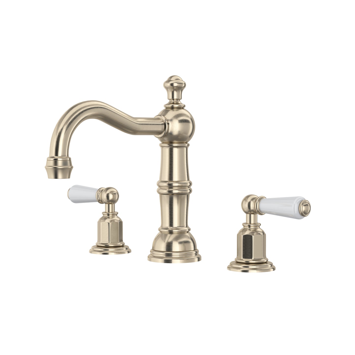 Perrin & Rowe U.3720 Edwardian Widespread Lavatory Faucet With Column Spout