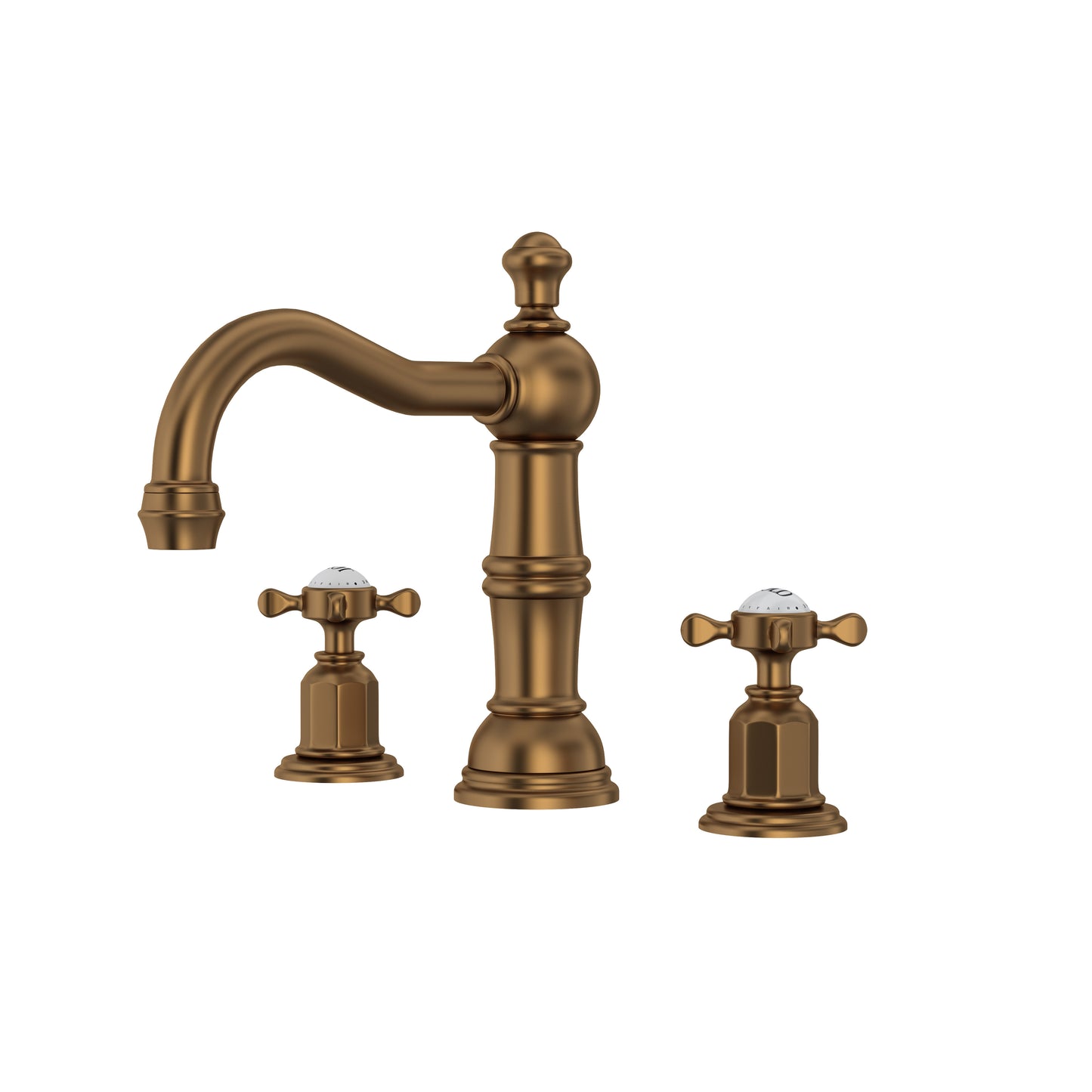Perrin & Rowe U.3721 Edwardian Widespread Lavatory Faucet With Column Spout
